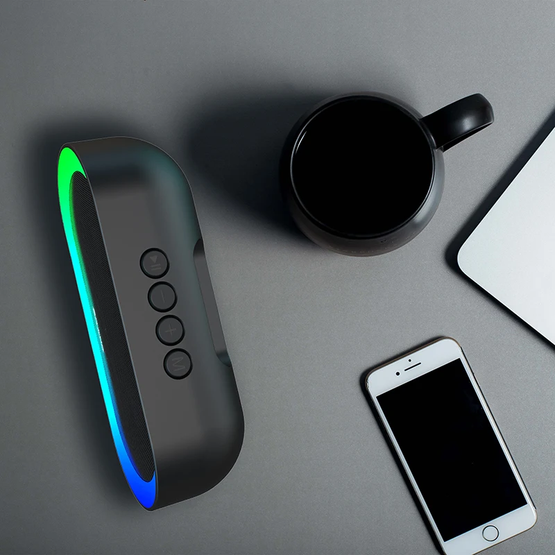 RGB Light OEM Custom Portable BT Wireless Speaker 10W Super Bass Wireless BT Mini Speaker 6 Hours Playtime