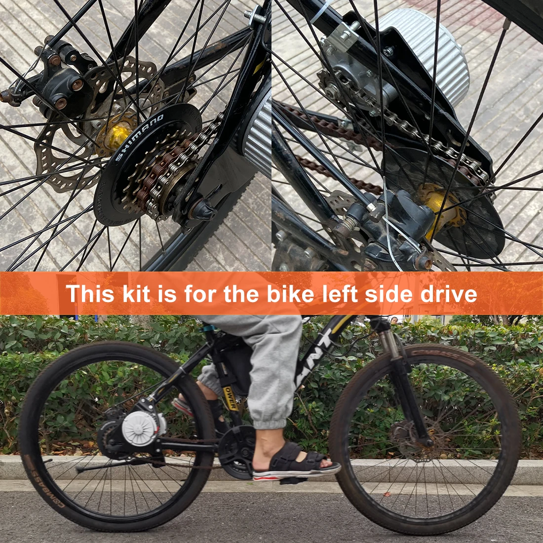 250w 36v Electric Bicycle Brush Motor Right Drive Ebike Kit with Thumb Throttle Brake Lever Headlight