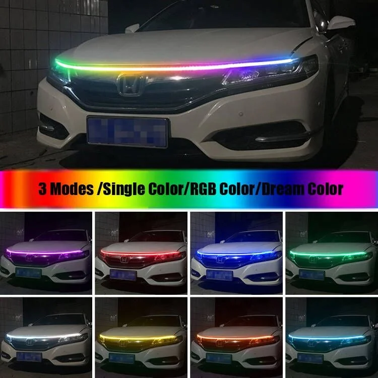 Most Popular 120CM 150CM 180CM  RGB APP Car Hood Decorative  Flexible Strip light Ambient light Car for Bonnet Hood Cover