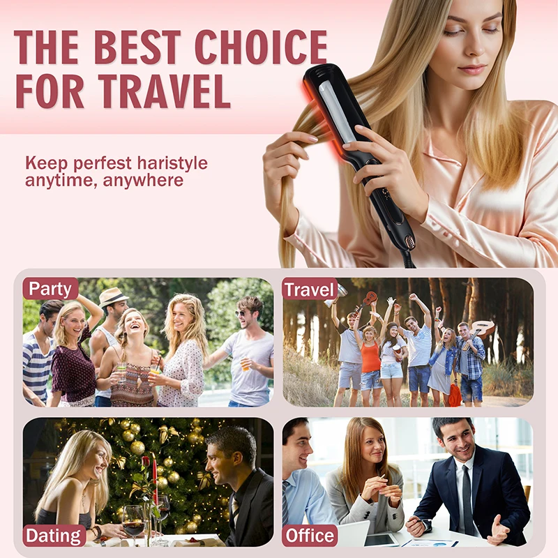 Custom Hair Styling Tools Infrared Portable Flat Irons Wide Plate High Quality Hair Iron Hair Straightener Professional