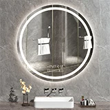 Hotel Modern Anti Fog Round Rgb Backlit Lighted Bath Wifi Smart Touch Screen Wall Mounted Mirrors Bathroom Led Mirror