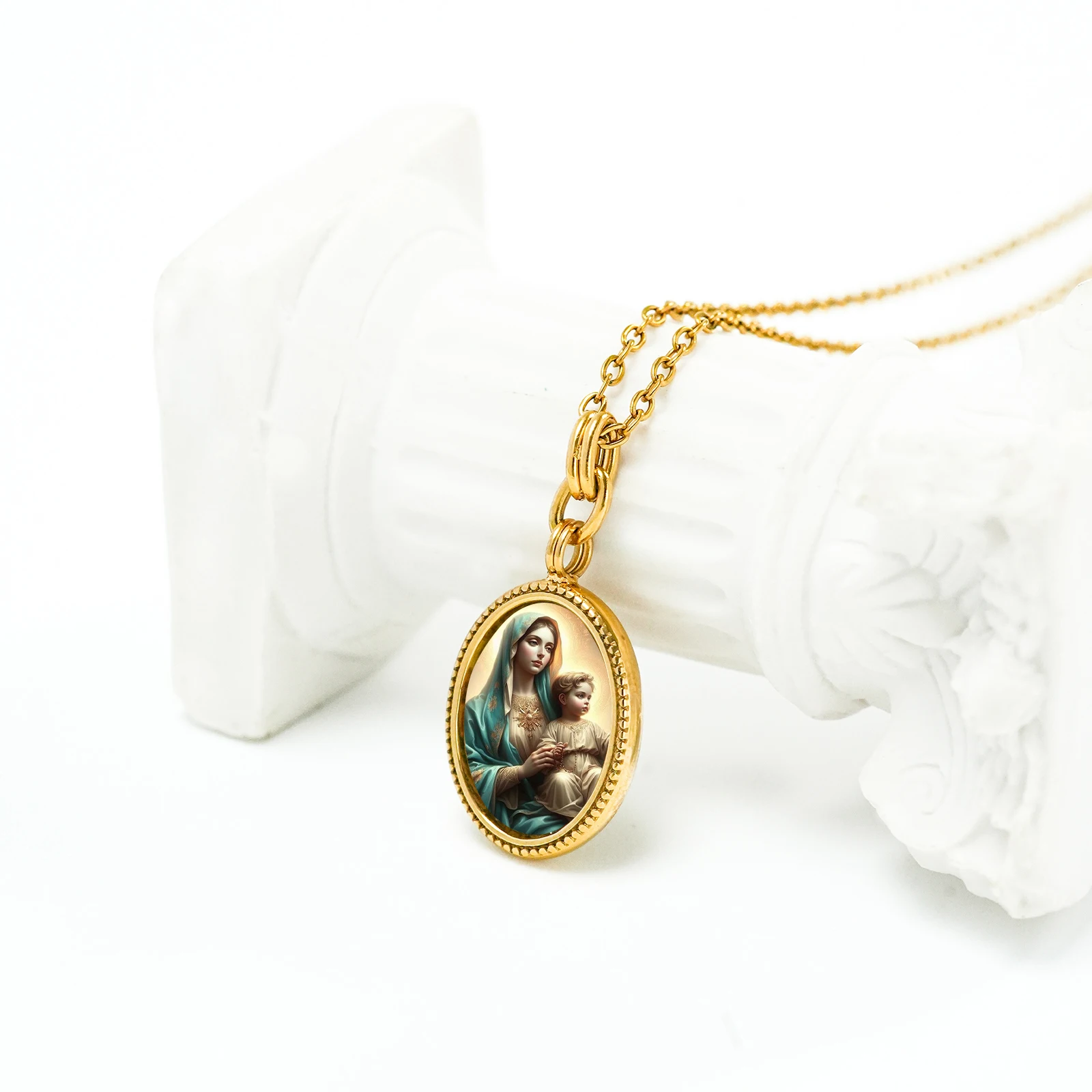 Catholic Shop Necklace with Simple Cross Pendant Wholesale Religious Items for Women Stainless Steel Jewelry for Parties Gifts