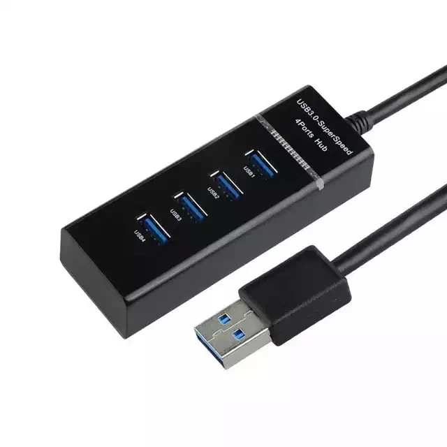 Прямая продажа с фабрики USB3.0 hub Высокоскоростной 4-портовый USB2.0 док-станция USB концентратор со светодиодной подсветкой из 30 см кабель для настольных
