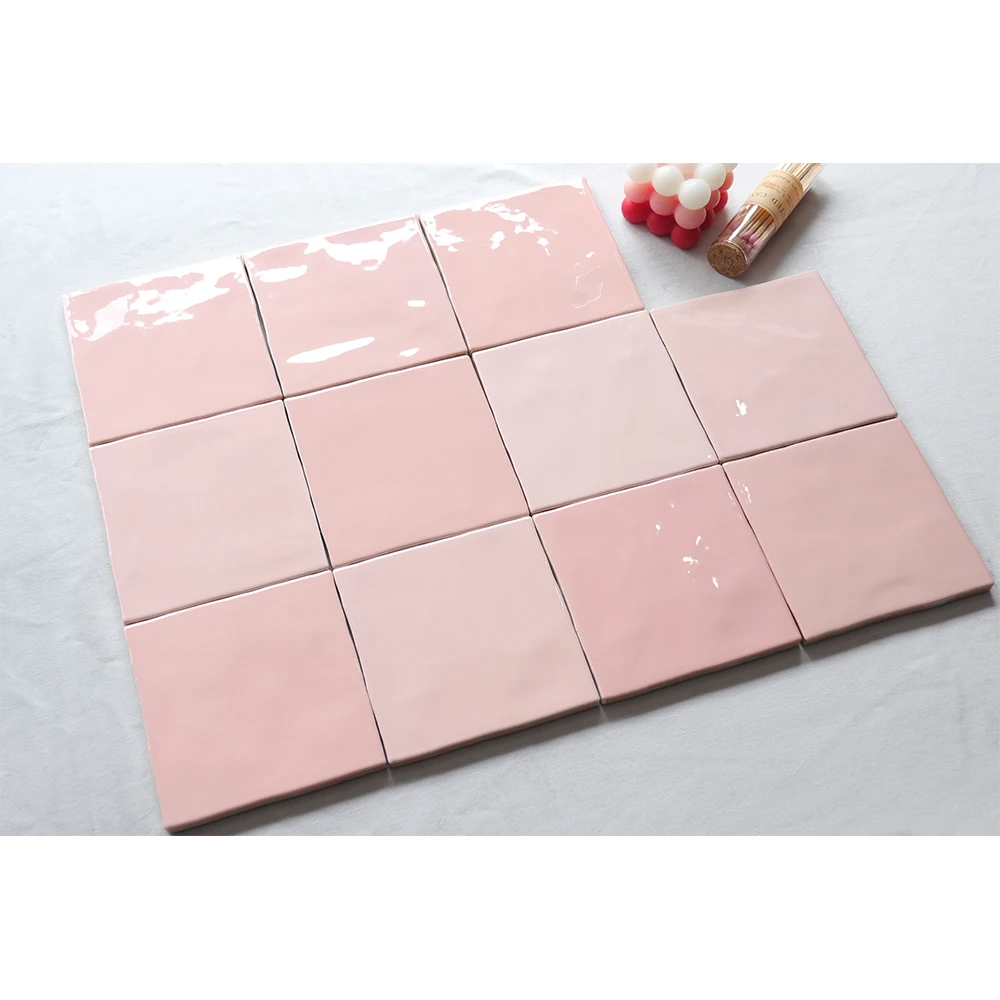 Modern Classic Pink Color Interior Decorative Wall Tiles Kitchen Floors Walls Antibacterial Heat Insulation Firebrick Functions