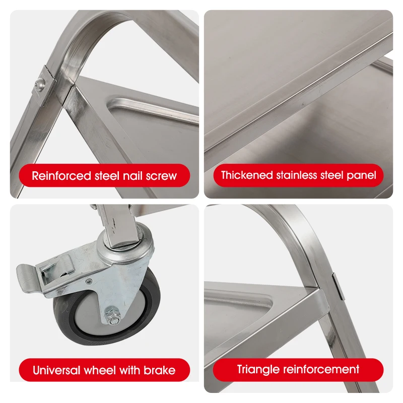 Заводская Настройка может быть оптовой четырехколесной трехэтажной тележкой из нержавеющей стали