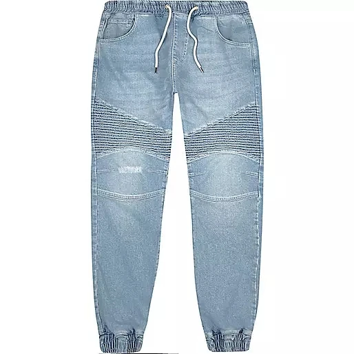 Lanwo Wholesale Washed Blue Jeans Pants for Men Straight Distressed Hole Casual Men Denim Trousers Bleach Biker Jogger Jeans