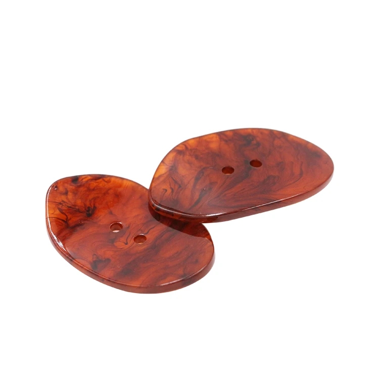 wholesale fashion custom 2 holes irregular flat plastic buttons for garment shirt
