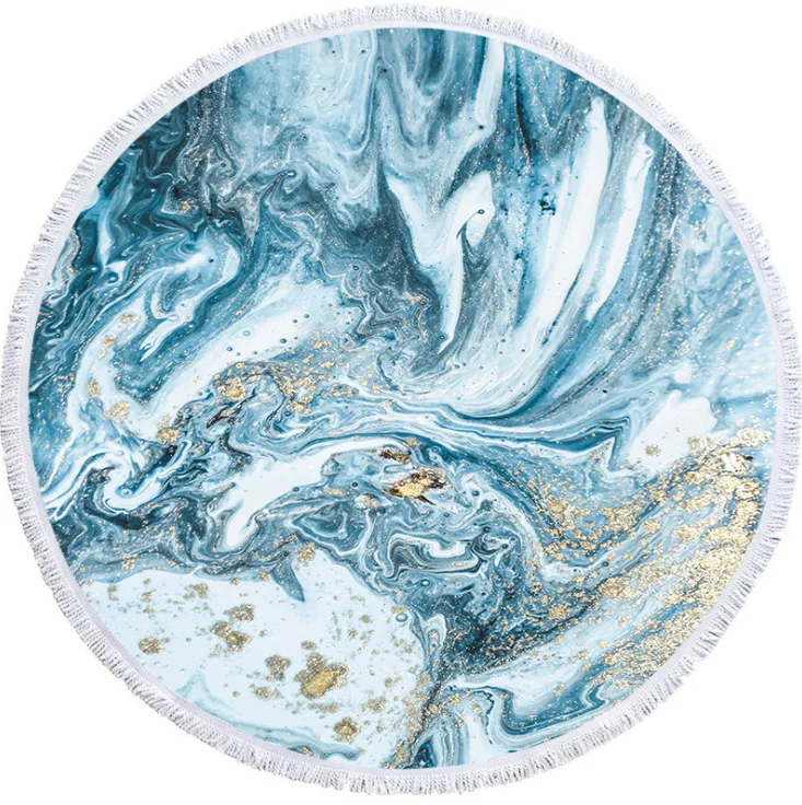 Microfiber Sand Free Beach Towel Bag Beautiful Tassel  Microfiber Towels round wholesale Beach Towels