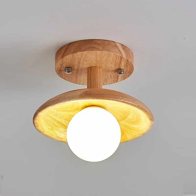 Silent Style Aisle Corridor Hallway Ceiling Lamp Wooden Japanese-Style Balcony Cloakroom Retro Lighting