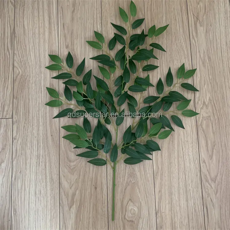 L-490 Hot sale luxury artificial green leaves and tree branches artificial leaf green with eucalyptus willow