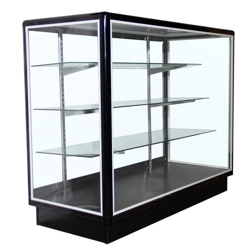 4-футовый стеклянный витринный шкаф со светодиодными лампами