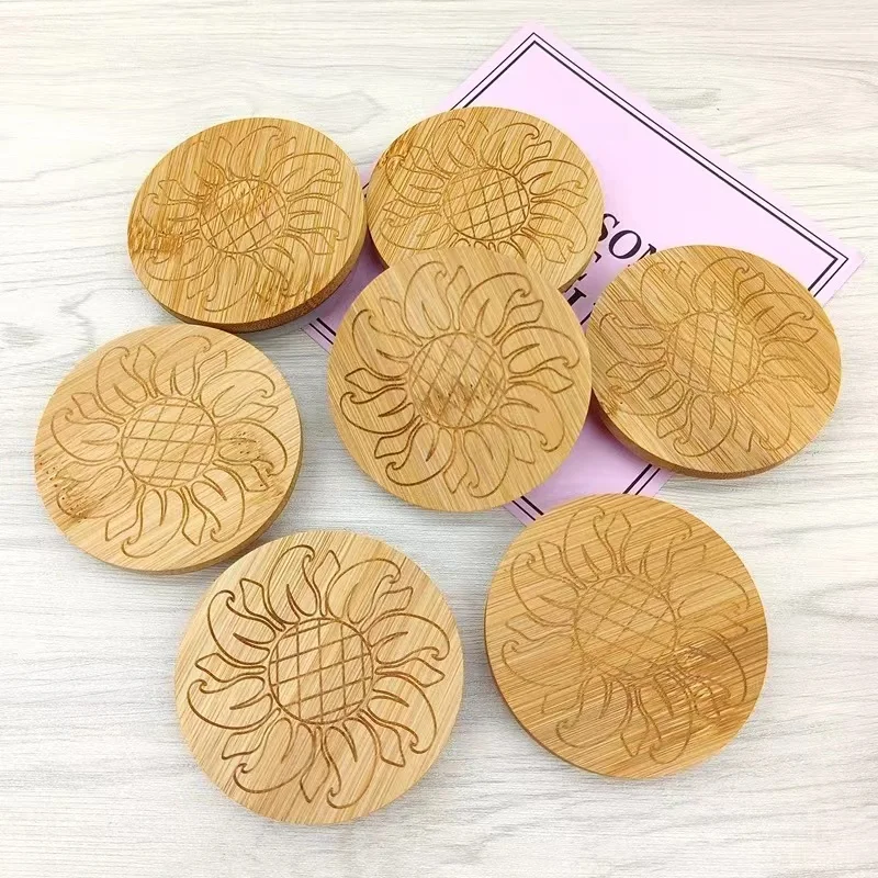 Customization Wooden Bamboo Lids Candle Glass Jars With Wood Covers Bamboo Lids For Candle Jar Storage Bottle Cup