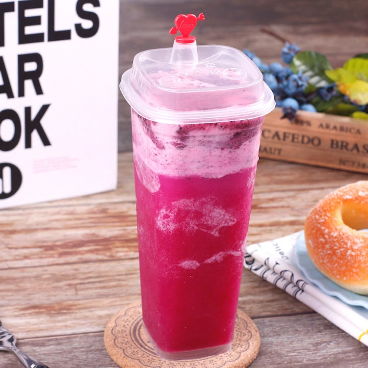 Plastic Takeaway Pp Disposable Plastic Juice Cup Bubble Tea Cup With Lid