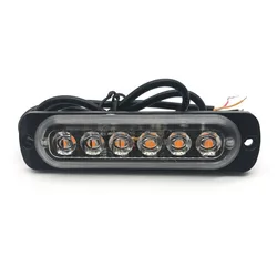 12V 24V Safety warning side light surface mount 6LED super slim LED mini strobe light for car truck