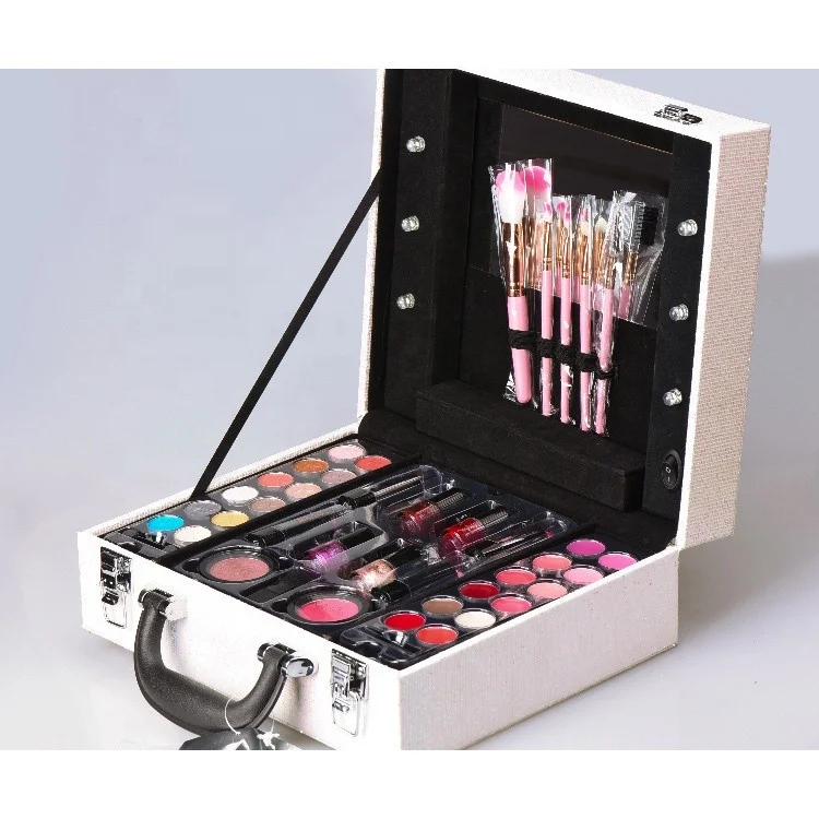 
Personalized Full Big Professional Beauty Cosmetics kit All In One light up Makeup gift Set 