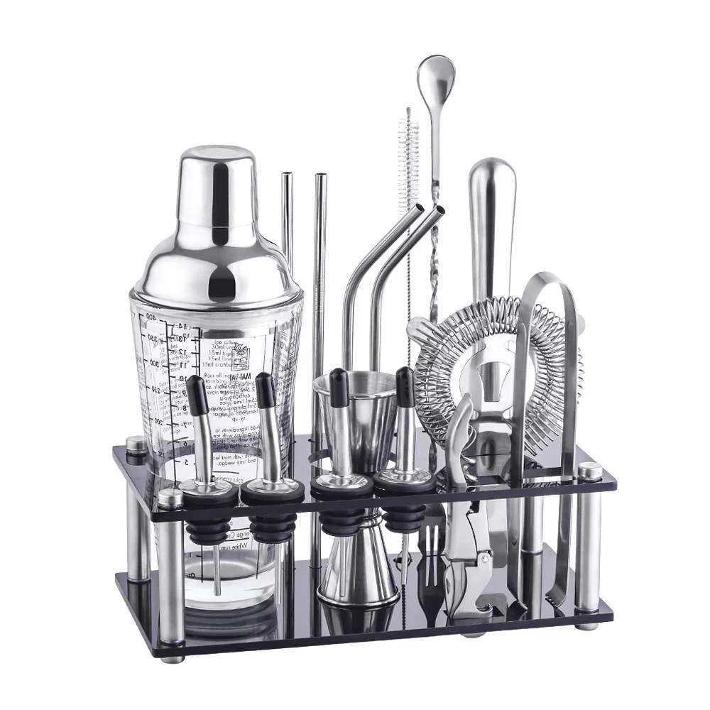 Cross border Glass Blender with Graduated Syracuse Cup Milk Tea Tool Set Stainless Steel Syracuse Pot Blender Cup Set