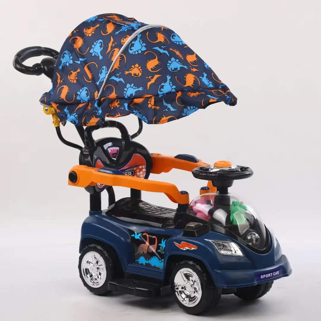 Factory wholesale low speed ride on toy for your preschool with parents push bar Safety cute car baby scooter swing car toy