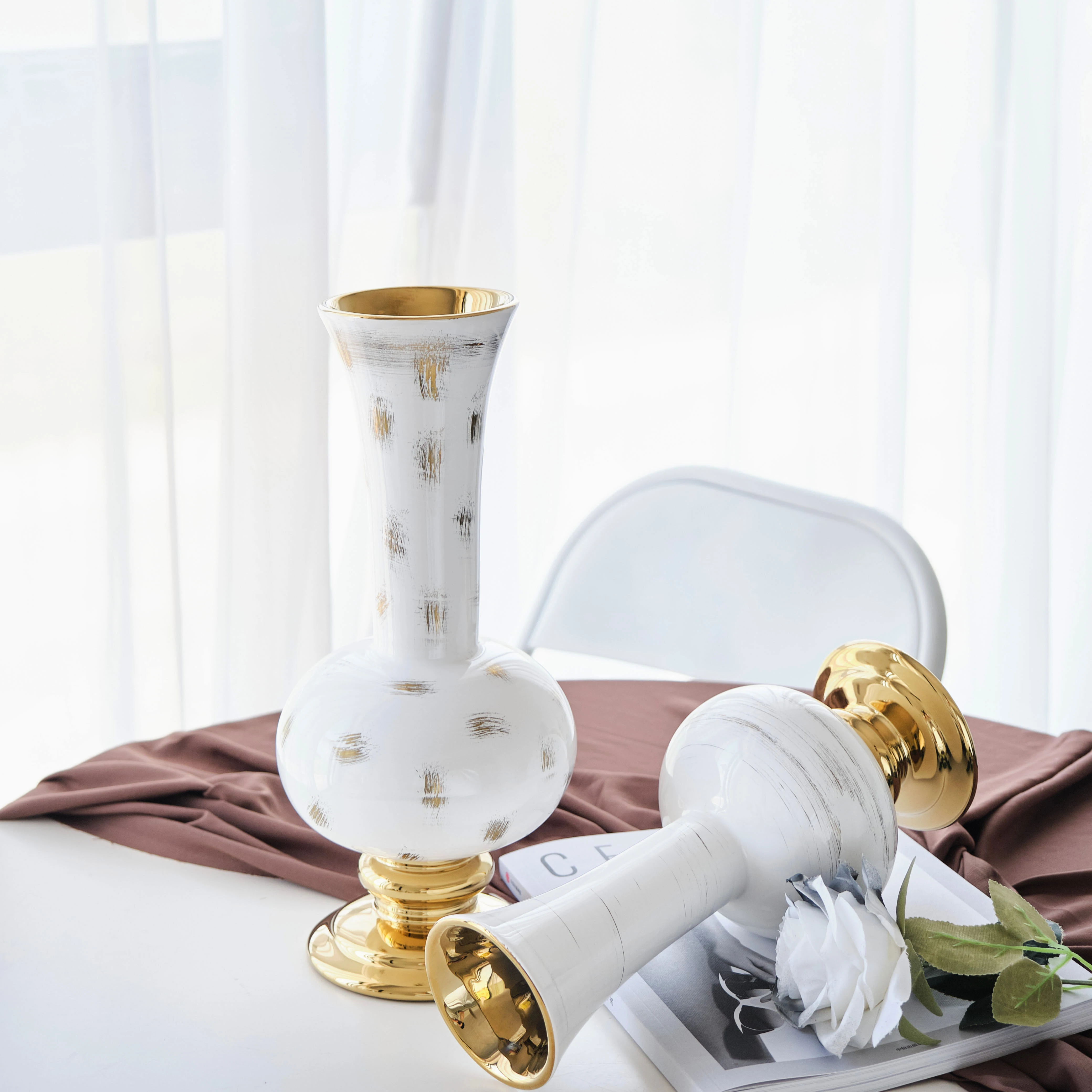 Wholesale Modern style plant vase vintage style garden home decor ceramic flower vase