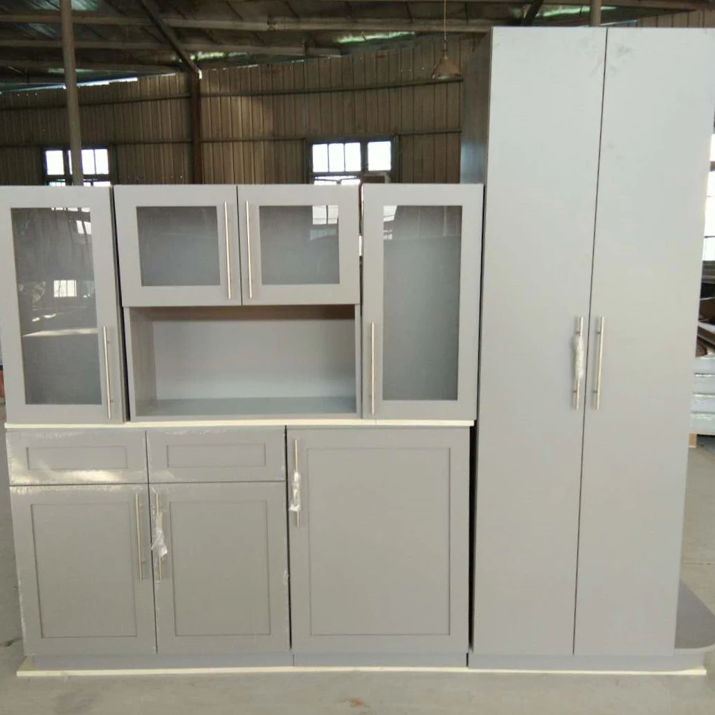 Customized Solid Wood Shaker Kitchen Cabinet Plywood Carcase Light Grey Paint Modern Style Hotel Furniture For Best Western Plus