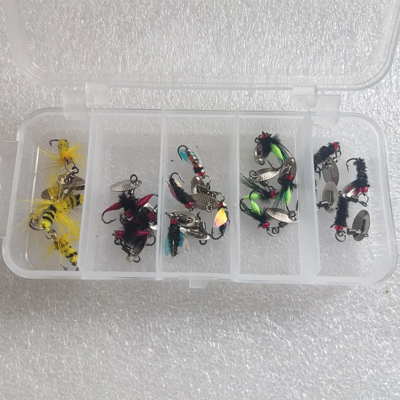 20pcs/box fishing spoon metal spinner baits fly tying Artificial Bass Bait Fishing Lure