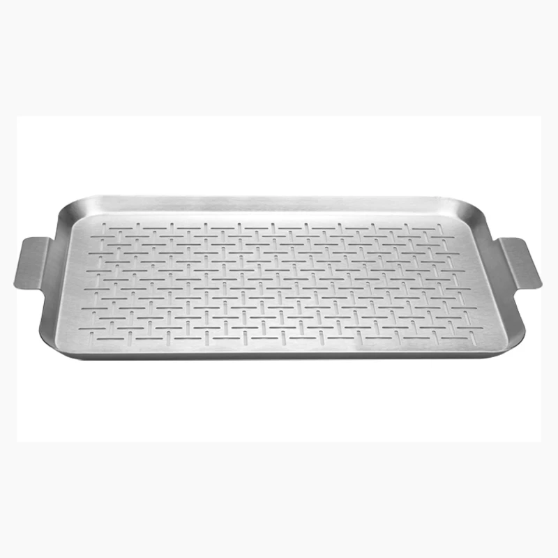 Stainless steel BBQ grill perforated plate 3pcs  barbecue pan set  grill roasting pan