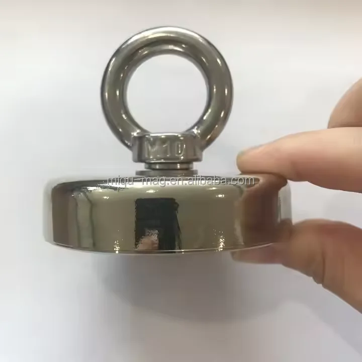 Rare Earth Neodymium Magnet Fishing Kit 600kg 400kg Strong Ndfeb Neodymium Magnet Pot Diameter 90mm 80mm Black OEM Made Coil