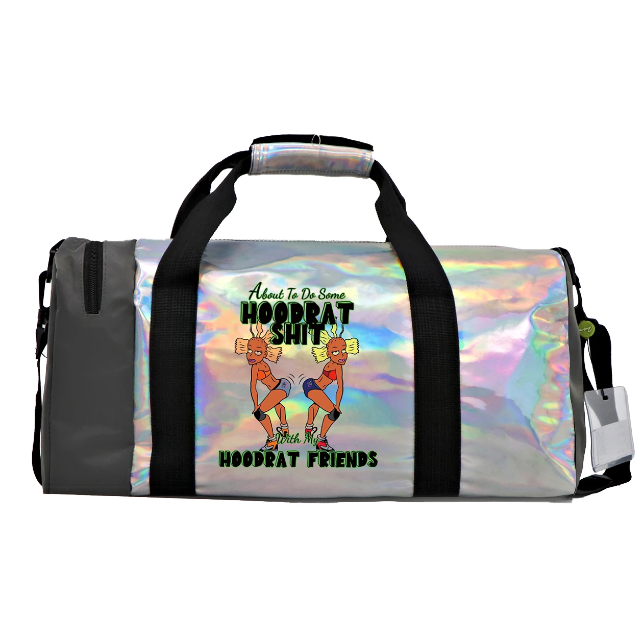Wholesale holographic duffle bag Luxury silver overnight bag women girls Spend the night Travel Gym bags