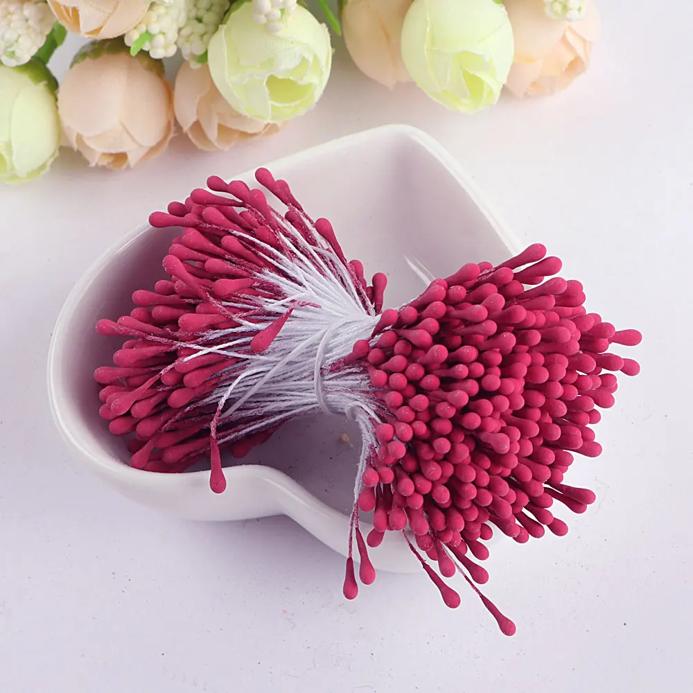 DIY Wedding Party Home Cake Decoration Accessories stamen craft pistil Double Heads Artificial Flowers Matte Stamen