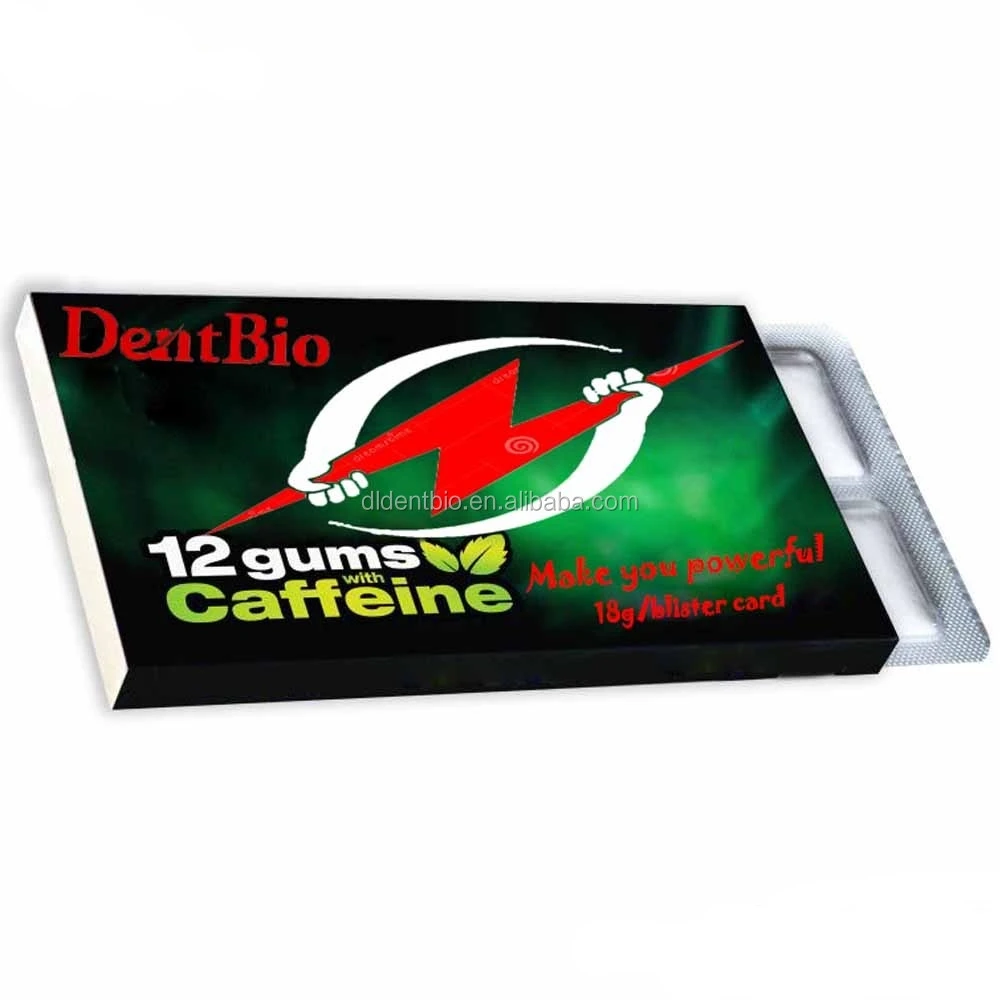 Energy Boost Natural guarana Caffeine power chewing gum Customize Minty gum Vitamin Added