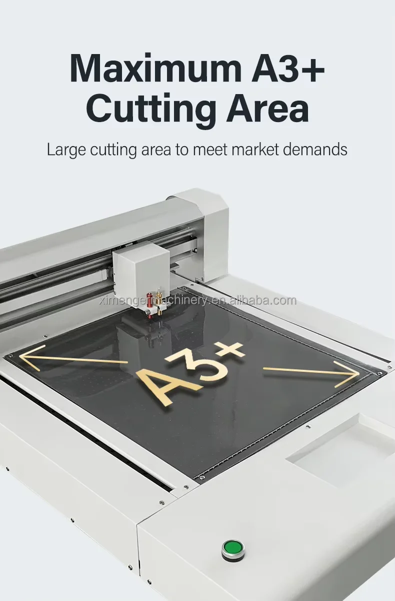 Automatic dual blade 50*35cm flatbed cutting plotter machine with cutting and creasing knife