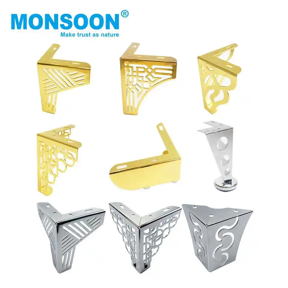 Sofa accessories hardware curved chrome gold metal furniture legs coffee dinning iron luxury office desk sofa leg