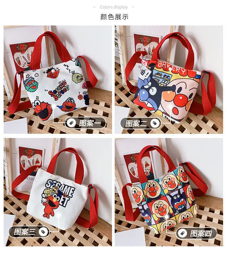 2022 New Cartoon Crossbody Bags for Children Animal Mermaid  Printing  Girls Handbags Multifunctional Canvas Bag
