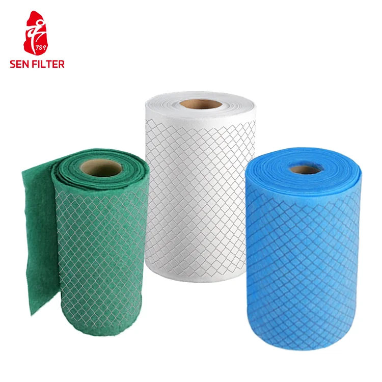 HVAC Synthetic Fiber Air Filter Media Roll Pre-Filter Laminated Mesh Home Use Panel Filter Construction Fiberglass Core
