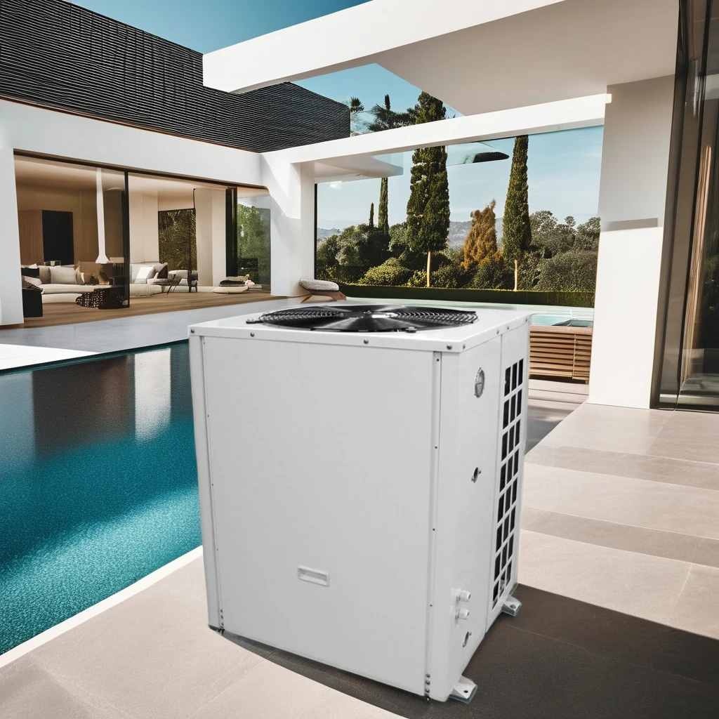 30kW Electric Powered Smart Air Source Heat Pump for Swimming Pools Hotels WiFi App Control Durable Metal Housing