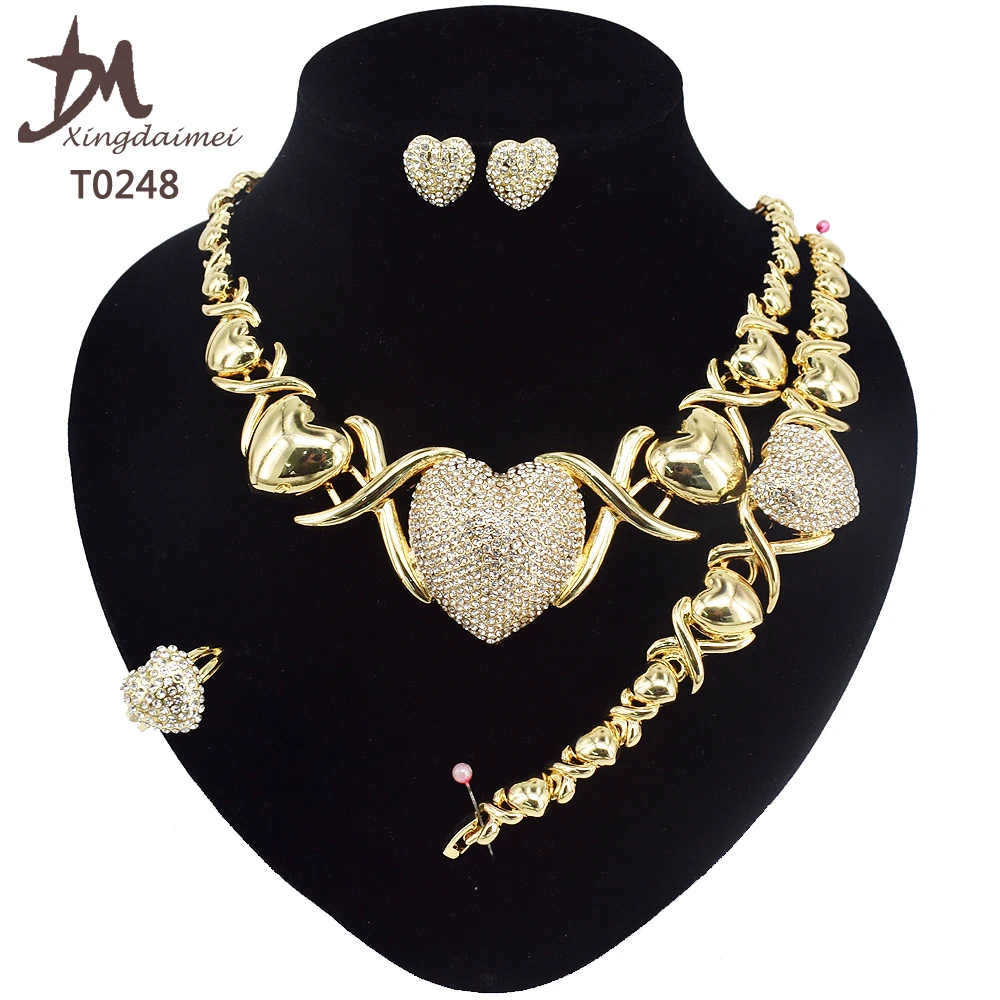 
Hot sale XO big jewelry sets 18K gold-plated jewelry sets women 