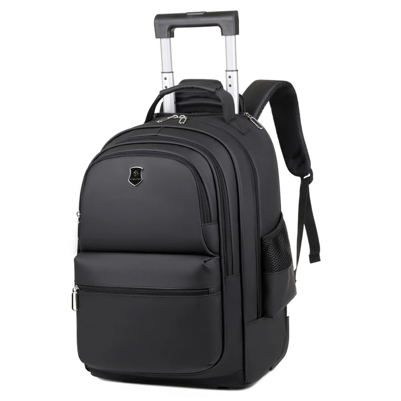 Factory stock large capacity multi-functional waterproof polyurethane pull rod travel backpack