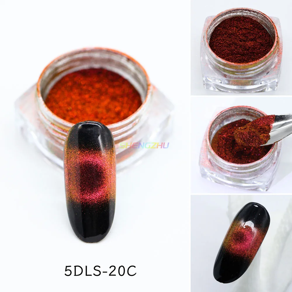 5DLS-20A series new arrival chameleon color shifting magnetic cat eye pigment powder for nail polish nail gel and resin