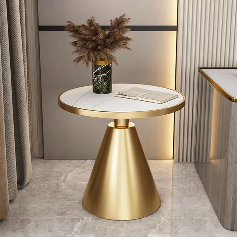 JJ-11 Modern Gold Stainless Steel Leg marble top round living room home furniture luxury side center coffee tea table