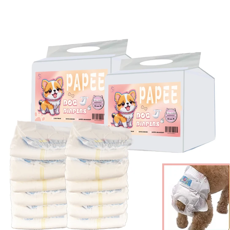 Low Shipping OEM Custom Packaging XS XXS XXL Portable Absorbent Dog Diapers for Poop Large Dogs