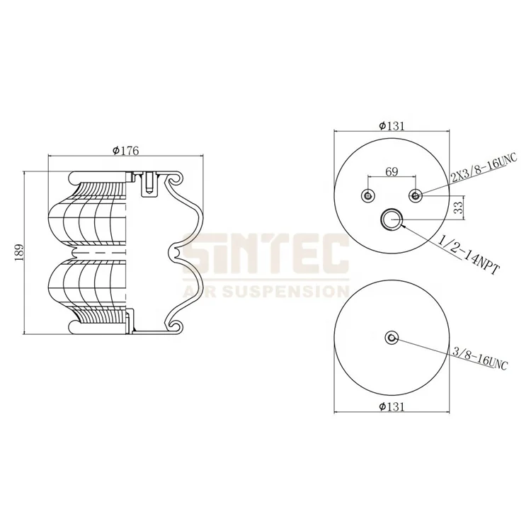2S120-17/FD120-17 Contitech Air Lift Ride Suspension Bag Spring Bellows For Light Truck Air Ride Suspension System