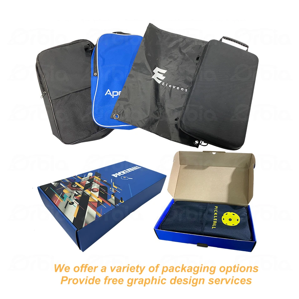 Orbia Sports Customized Design Honeycomb Graphite 13mm 16mm Thickness Full Raw Carbon Fiber Pickleball RacketsPaddle