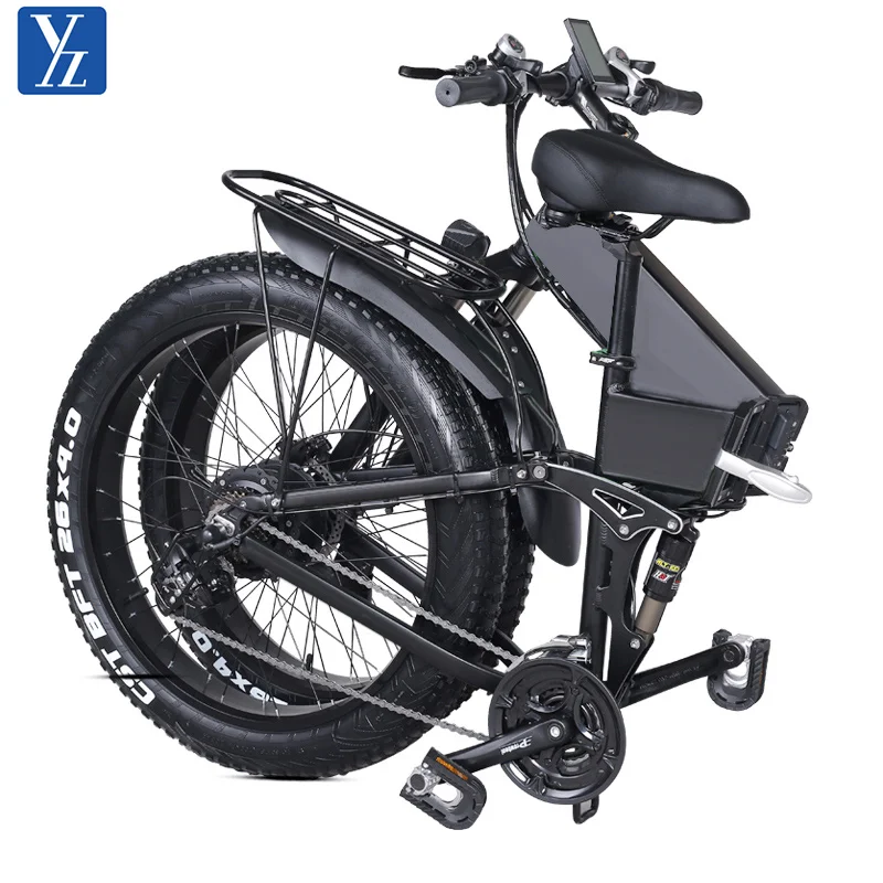 Electric folding bike 26 inch 1000W e bike fat tyre electric mountain bike 48V 10.4ah battery electric city bike foldable