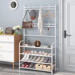 Simple floor clothes shoe rack integrated household shoes hat rack bedroom living room clothes rack