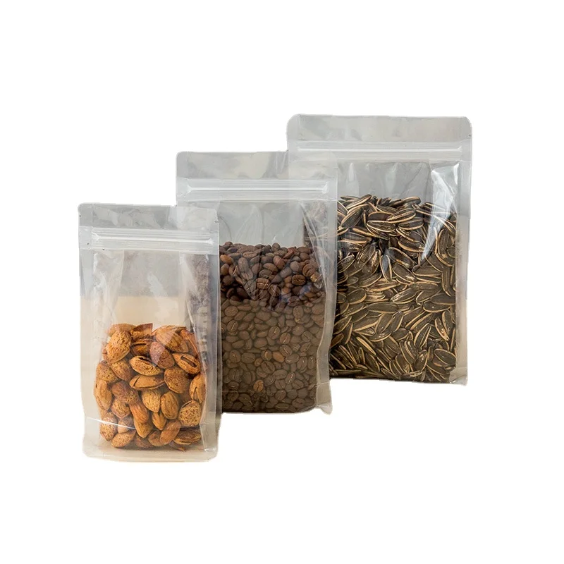 Manufacturer 2023 Frosted flat bottom Plastic Food Storage Packaging transparent ziplock bag