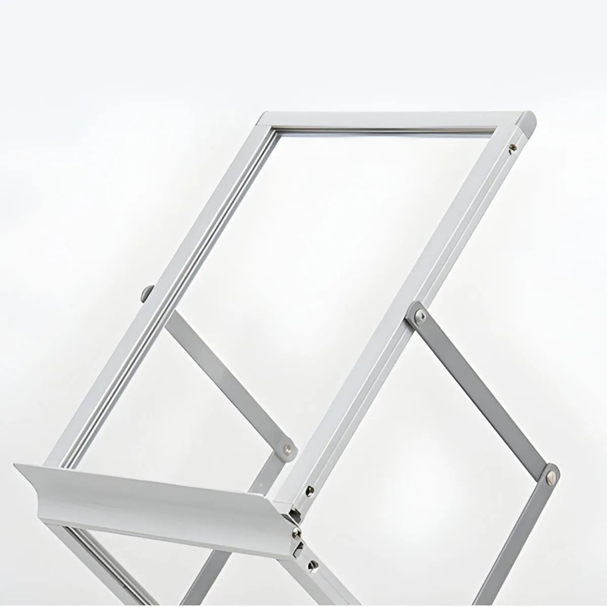 Aluminum folding data frame newspaper stand Acrylic exhibition storage magazine shooting Red bookshelf display stand