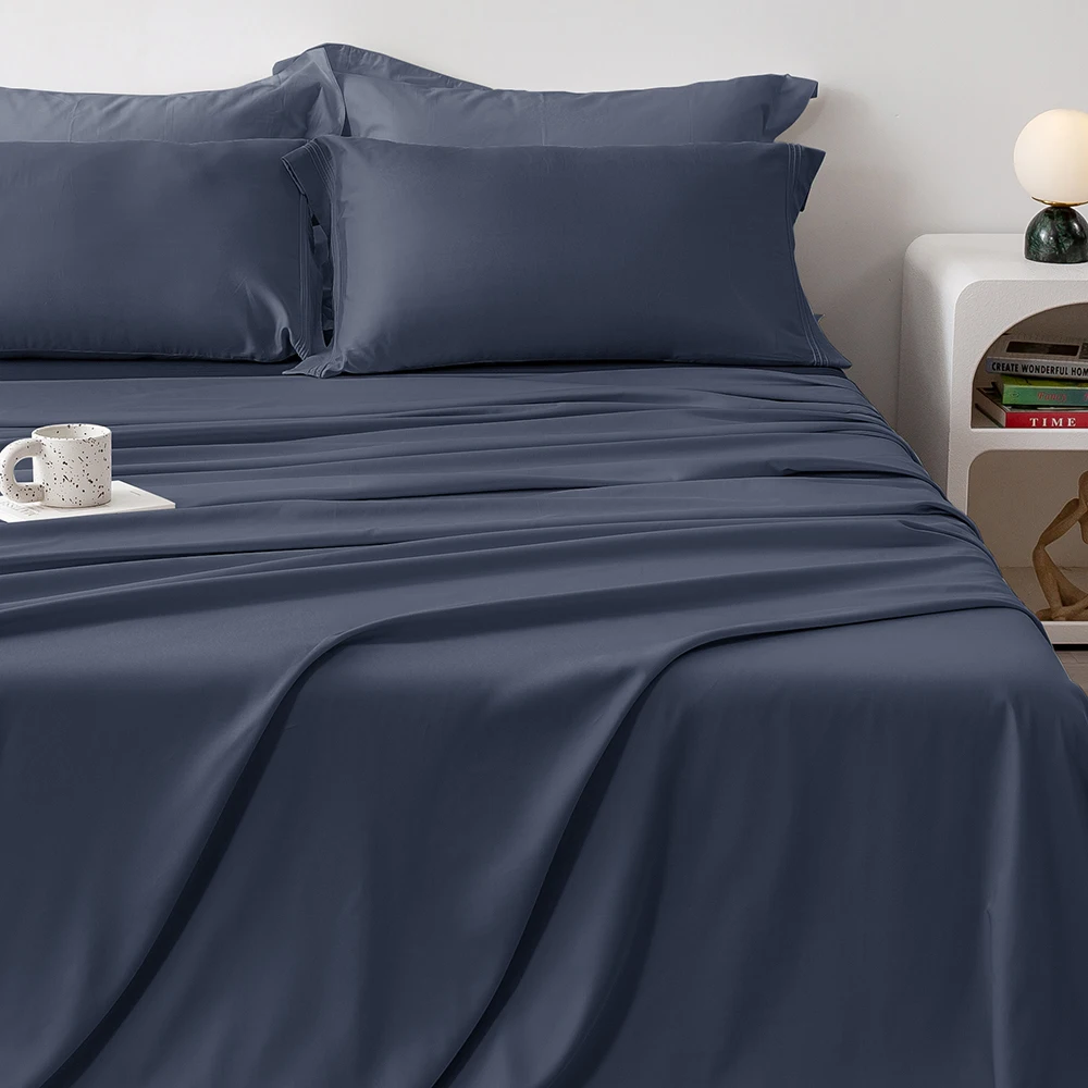 Wholesale 4 Piece Double cotton sheets 100 Egyptian cotton sheets Bed set Cotton Collections Fitted Flat Sheet Bedding Set