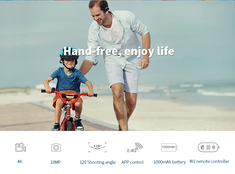 
EP6 Professional Travel Wireless Mini Wifi Vloging Digital Wearable 4K UHD Video Camera 