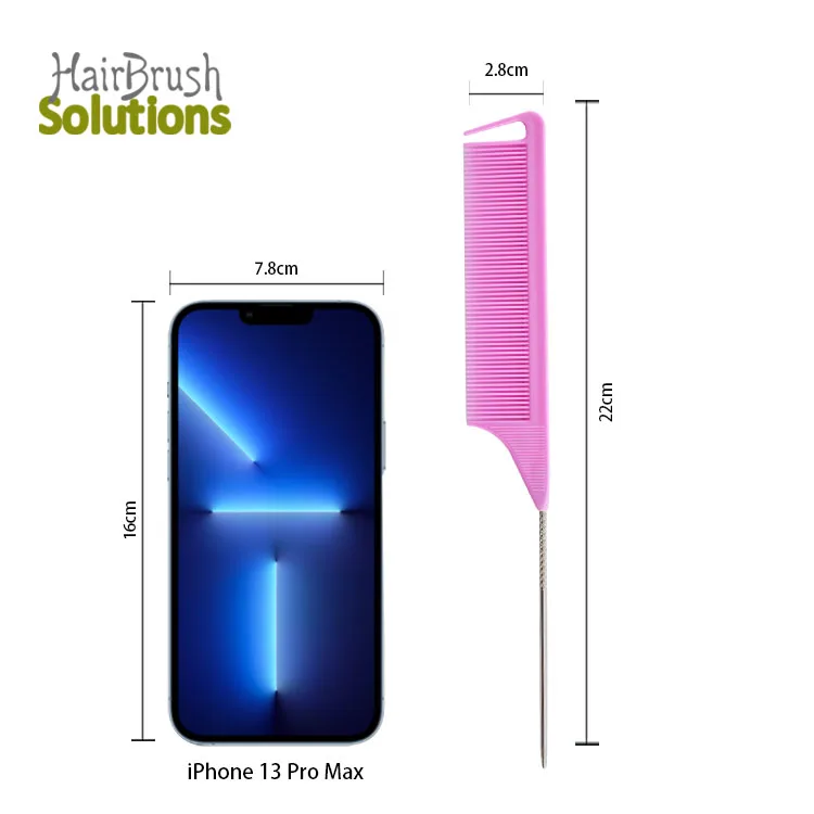 OEM ODM Custom Salon Carbon Fiber Hair Comb Black Barber Rat Tail Comb And Hair Clips Set