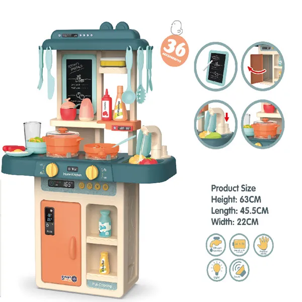 Best selling toys plastic toy kitchen toy play set with light and water outlet