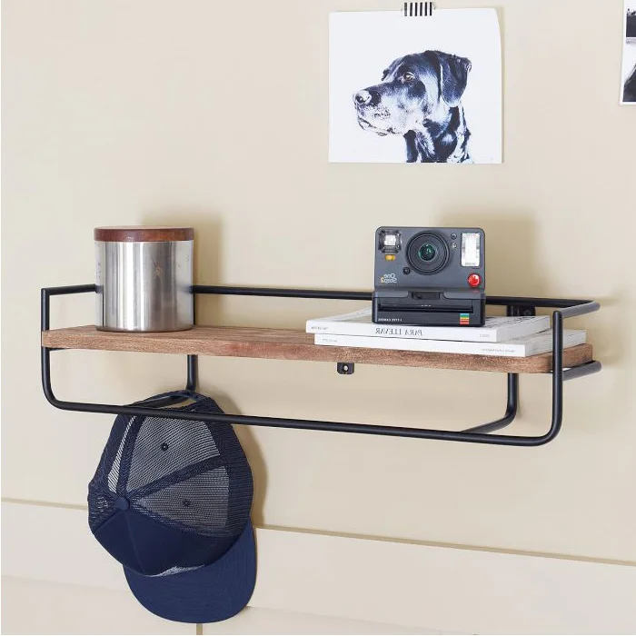 Rustic Floating Wood Shelf Wall Mounted Wood hanging Wall bath Shelf